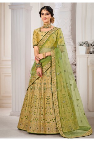 Light green silk embroidered lehenga choli 1101