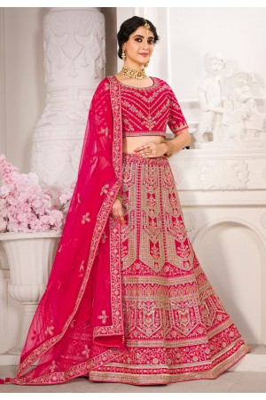 Magenta silk sequins work lehenga choli 1103