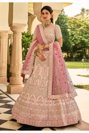 Peach crepe party wear lehenga choli 7212