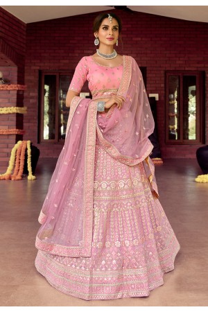 Pink organza gota work lehenga choli 7103