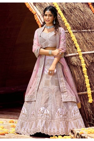 Pink velvet lehenga choli 7108