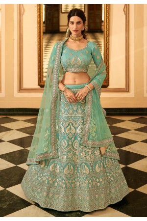 Sea green organza gota work lehenga choli 7206