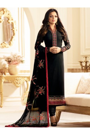 Drashti Dhami black color georgette party wear kameez