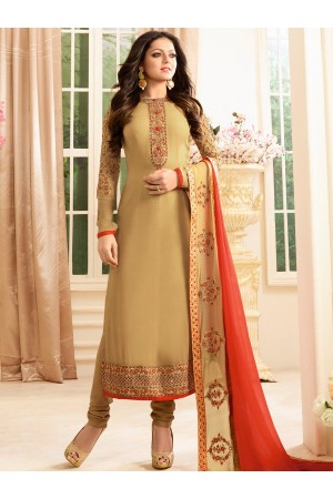 Drashti Dhami brown color georgette party wear anarkali kameez