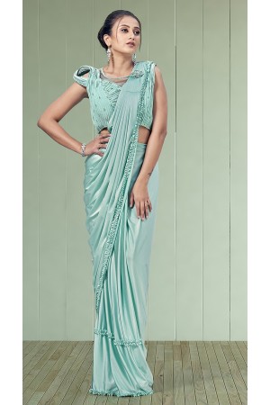 Aquablue lycra readymade saree 1015792a