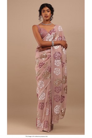 Bollywood Manish Malhotra inspired peach sequins saree