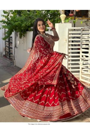 Bollywood Model Red georgette bridal lehenga choli