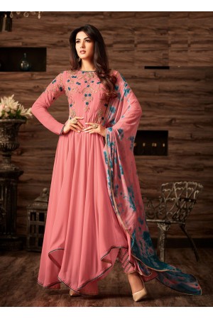 Sonal chauhan pink georgette anarkali 4808