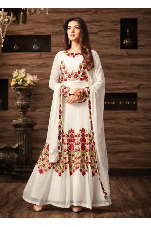 Sonal chauhan white georgette anarkali 4804