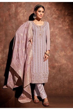 Georgette pakistani suit in Light purple colour 2204