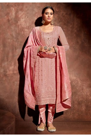 Georgette pakistani suit in Pink colour 2206
