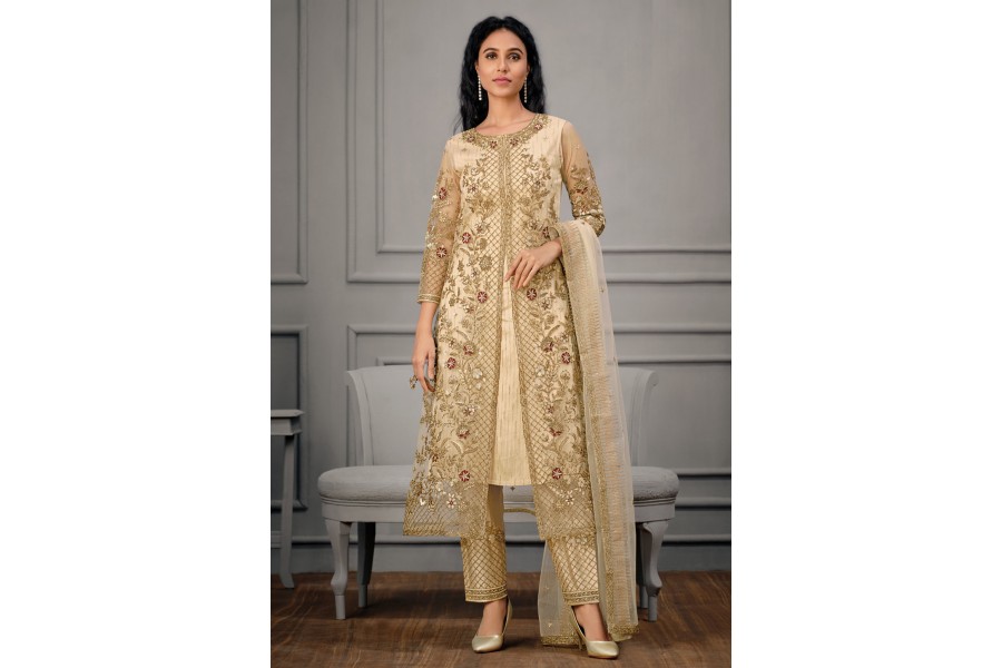 Cream Pant style Suit Butterfly Net main image 1
