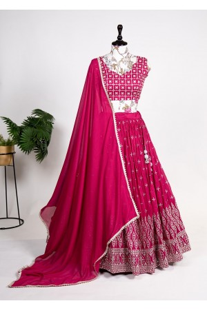 Bollywood Model Rani pink silk sequins lehenga choli