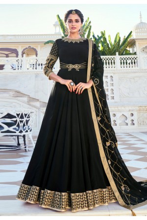 Black georgette abaya style anarkali suit 594