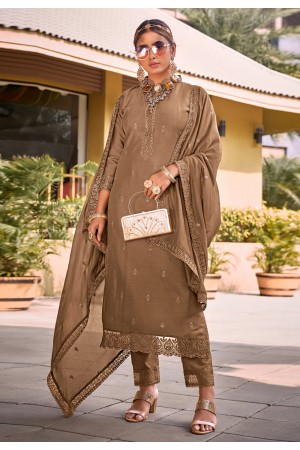 Brown viscose kameez with pant 2174