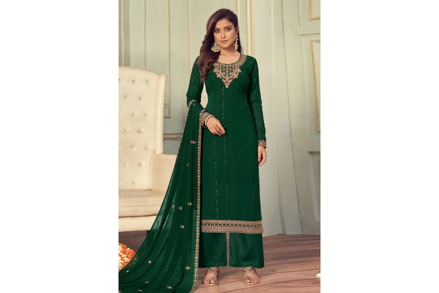 Magenta Palazzo style Salwar Suit Faux Georgette main image 0