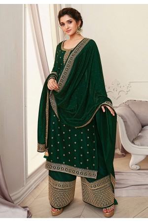Green silk palazzo suit 15455