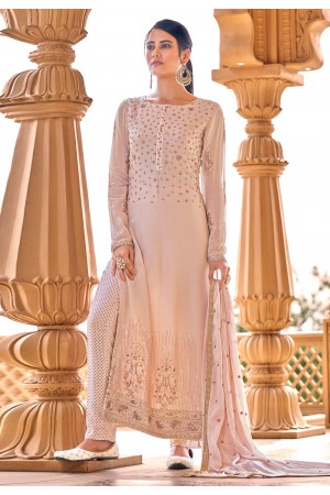 Light pink viscose georgette kameez with pant 10103