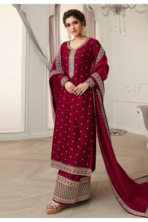 Maroon silk kameez with palazzo 15458