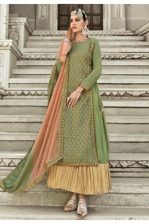 Mehndi georgette anarkali suit 1005a