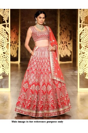 Bollywood Anita Dongre Inspired Red Satin lehenga