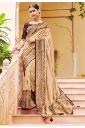 Chikoo banarasi weaving silk Indian wedding saree 1004