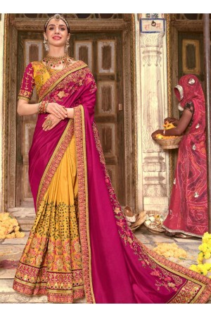 Magenta silk festival wear saree 7010