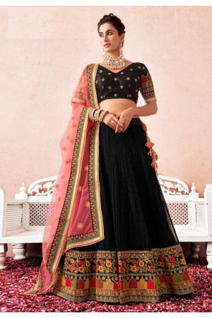 Black net a line lehenga choli 1005