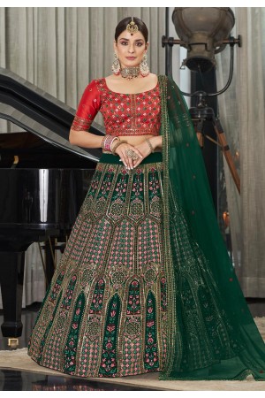 Green georgette a line lehenga choli 2006