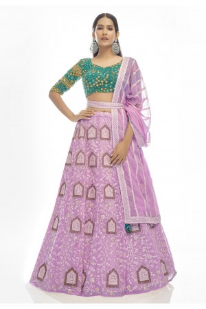 Light purple georgette a line lehenga choli 20003