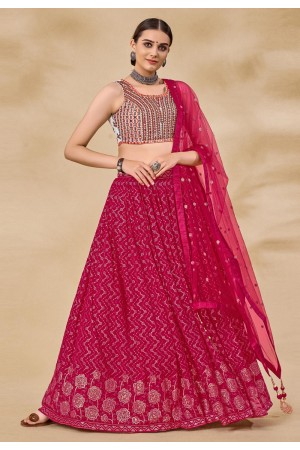 Magenta georgette a line lehenga choli 25004