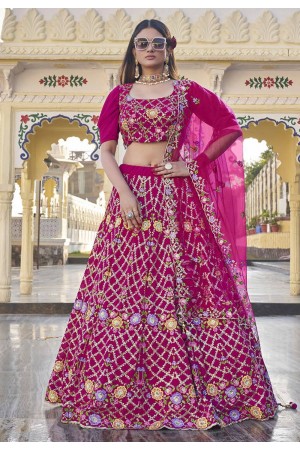 Magenta readymade georgette a line lehenga choli 2414