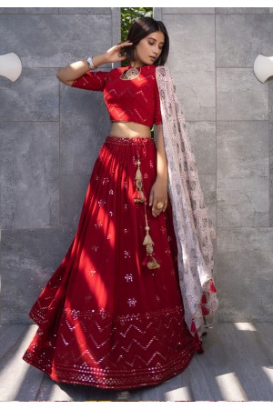 Maroon readymade georgette a line lehenga choli 2429