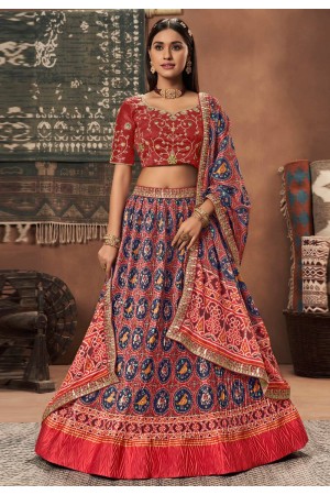 Navy blue rayon a line lehenga choli 404