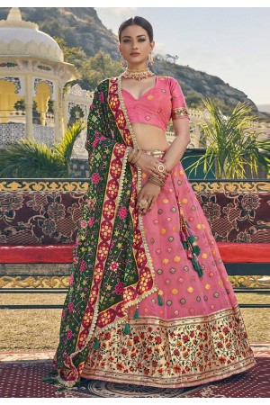 Pink readymade organza a line lehenga choli 2421