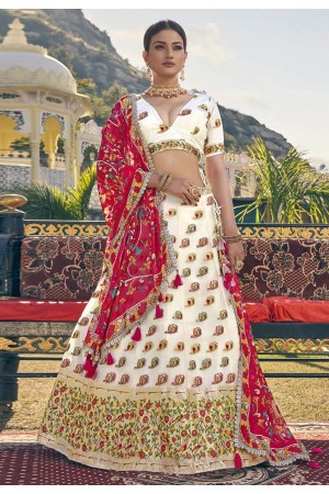 White readymade organza a line lehenga choli 2424