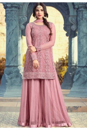 Sonal Chauhan onion pink georgette sharara style suit