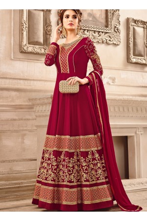 Red georgette wedding wear salwar kameez