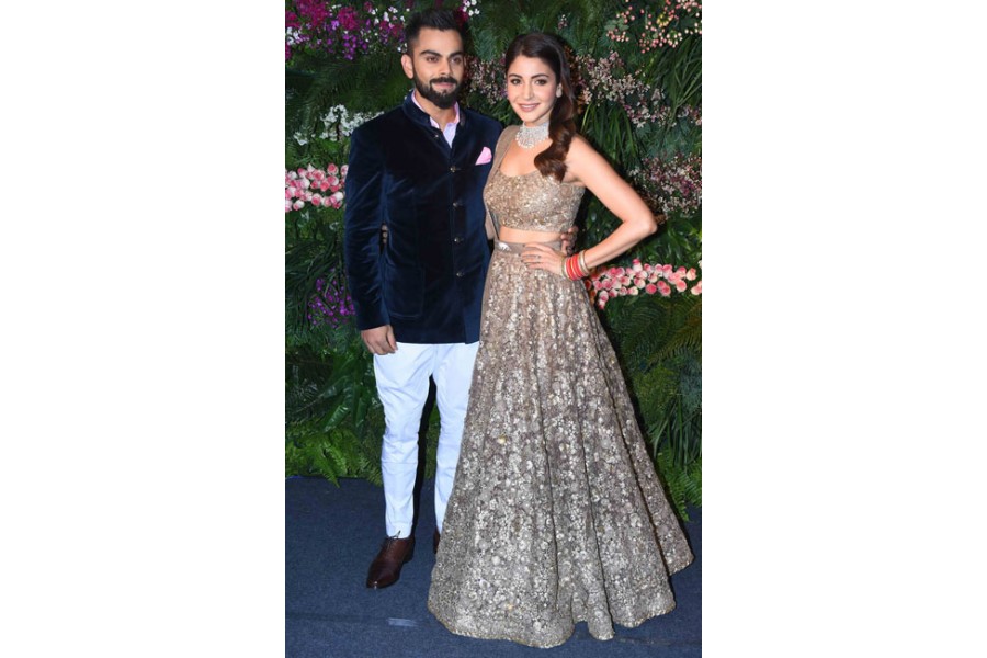 anushka sharma grey lehenga