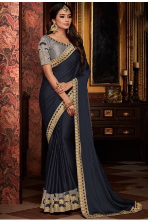 black saree with silk blouse 1712