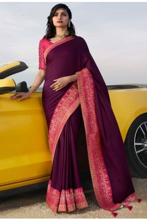 prachi desai plum silk saree 20586