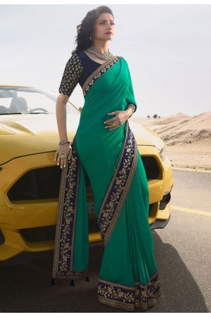 prachi desai rama green silk saree 20581