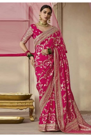 Magenta viscose saree with blouse 281