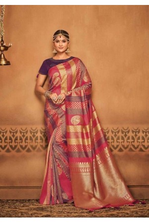 multicolor silk jacquard saree 989
