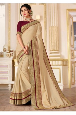 sonal chauhan bisque cream saree RG105198