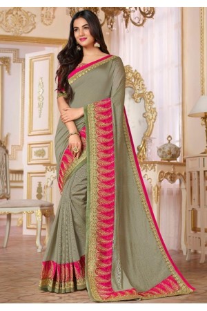 sonal chauhan misty grey saree RG105187