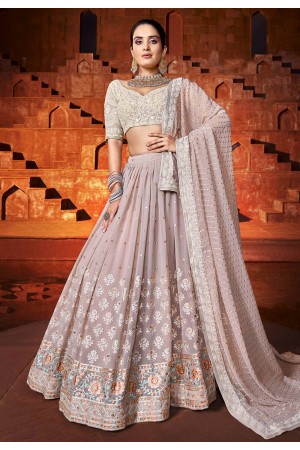 Georgette circular lehenga choli in Light pink colour 158193