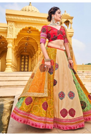 Silk circular lehenga choli in Multicolor colour 157394