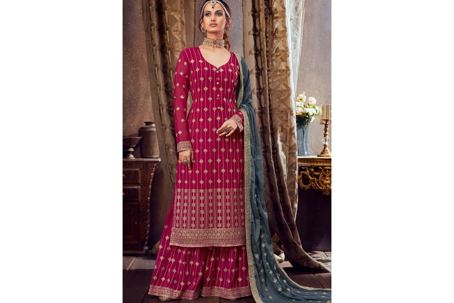 Rani Pink Georgette Palazzo Salwar