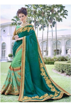 Green Georgette party wear saree 6904